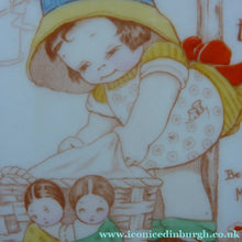 Load image into Gallery viewer, EXTREMELY RARE 1920s Paragon Beatrice Mallet Children's Side Plate: Pam's Washed Her Dollies Clothes
