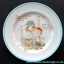 Load image into Gallery viewer, EXTREMELY RARE 1920s Paragon Beatrice Mallet Children's Side Plate: Pam's Washed Her Dollies Clothes
