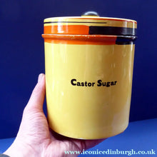 Load image into Gallery viewer, Rare Carlton Ware Large Art Deco Storage Jars 1930s Sunshine Yellow Geometic Pattern

