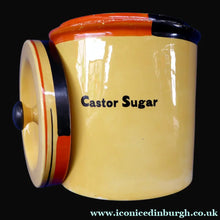 Load image into Gallery viewer, Rare Carlton Ware Large Art Deco Storage Jars 1930s Sunshine Yellow Geometic Pattern
