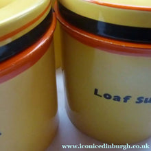 Load image into Gallery viewer, Rare Carlton Ware Large Art Deco Storage Jars 1930s Sunshine Yellow Geometic Pattern
