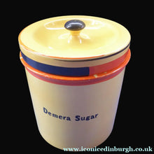 Load image into Gallery viewer, Rare Carlton Ware Large Art Deco Storage Jars 1930s Sunshine Yellow Geometic Pattern
