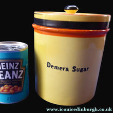 Load image into Gallery viewer, Rare Carlton Ware Large Art Deco Storage Jars 1930s Sunshine Yellow Geometic Pattern
