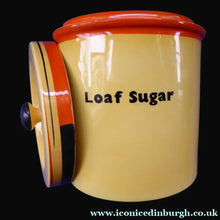 Load image into Gallery viewer, Rare Carlton Ware Large Art Deco Storage Jars 1930s Sunshine Yellow Geometic Pattern
