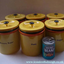 Load image into Gallery viewer, Rare Carlton Ware Large Art Deco Storage Jars 1930s Sunshine Yellow Geometic Pattern
