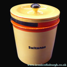 Load image into Gallery viewer, Rare Carlton Ware Large Art Deco Storage Jars 1930s Sunshine Yellow Geometic Pattern
