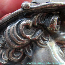 Load image into Gallery viewer, Antique Silver Plate Inkwell. Young Austrian Boy Wearing a Hat with Large Feather  
