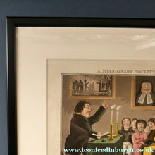 Load image into Gallery viewer, Extremely Rare GEORGIAN Print Entitled "A Missionary Society Meeting". Published 1826
