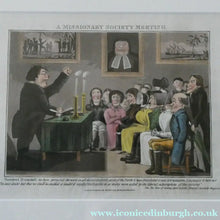 Load image into Gallery viewer, Extremely Rare GEORGIAN Print Entitled "A Missionary Society Meeting". Published 1826
