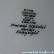 Load image into Gallery viewer, Extremely Rare Paragon Child's Nursery Ware ANIMAL ALPHABET Saucer 1930s
