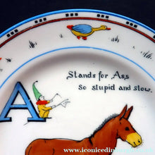 Load image into Gallery viewer, Extremely Rare Paragon Child's Tea or Side Plate. Animal Alphabet Series. "A" stands for Ass

