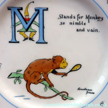 Load image into Gallery viewer, Extremely Rare Paragon Child's Tea or Side Plate. Animal Alphabet Series. "M" stands for Monkey
