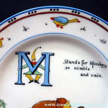 Load image into Gallery viewer, Extremely Rare Paragon Child's Tea or Side Plate. Animal Alphabet Series. "M" stands for Monkey
