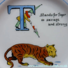 Load image into Gallery viewer, Extremely Rare Paragon Child's Tea or Side Plate. Animal Alphabet Series. "T" stands for Tiger
