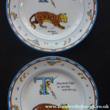 Load image into Gallery viewer, Extremely Rare Paragon Child's Tea or Side Plate. Animal Alphabet Series. "T" stands for Tiger
