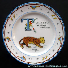 Load image into Gallery viewer, Extremely Rare Paragon Child's Tea or Side Plate. Animal Alphabet Series. "T" stands for Tiger
