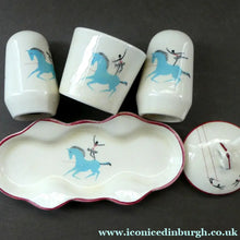 Load image into Gallery viewer, Fabulous 1950s Beswick CIRCUS PATTERN Ceramic Cruet Set and Stand
