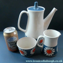 Load image into Gallery viewer, 1970s DAISY Turi Design Coffee Pot, Milk Jug and Sugar Bowl for Figgjo Flint, Norway
