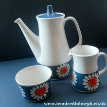 Load image into Gallery viewer, 1970s DAISY Turi Design Coffee Pot, Milk Jug and Sugar Bowl for Figgjo Flint, Norway
