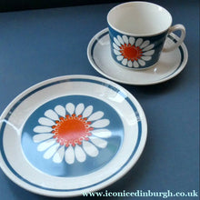 Load image into Gallery viewer, 1970s DAISY Turi Design TRIO (Cup, Saucer and Side Plate). Daisy Pattern for Figgjo Flint, Norway
