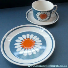Load image into Gallery viewer, 1970s DAISY Turi Design TRIO (Cup, Saucer and Side Plate). Daisy Pattern for Figgjo Flint, Norway
