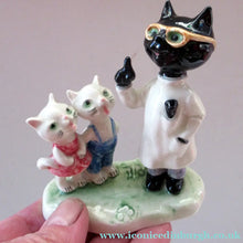 Load image into Gallery viewer, 1950s 1960s Goebel Comical Cats Doctor or Dentist with Patients Alert Staehle
