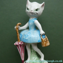 Load image into Gallery viewer, 1960s Goebel Comical Lady Cat with Umbrella Designed by Albert Staehle

