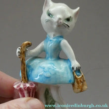 Load image into Gallery viewer, 1960s Goebel Comical Lady Cat with Umbrella Designed by Albert Staehle
