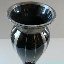 Load image into Gallery viewer,  FRENCH Art Deco HEM Black Glass Vase by Michel Herman : 10 3/4 inches
