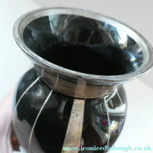 Load image into Gallery viewer,  FRENCH Art Deco HEM Black Glass Vase by Michel Herman : 10 3/4 inches
