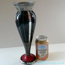 Load image into Gallery viewer,  FRENCH Art Deco HEM Black Glass Vase by Michel Herman : 10 3/4 inches
