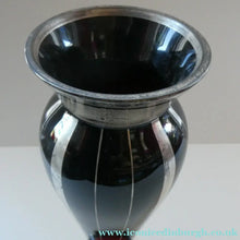 Load image into Gallery viewer,  FRENCH Art Deco HEM Black Glass Vase by Michel Herman : 10 3/4 inches
