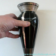 Load image into Gallery viewer,  FRENCH Art Deco HEM Black Glass Vase by Michel Herman : 10 3/4 inches
