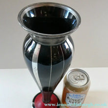Load image into Gallery viewer,  FRENCH Art Deco HEM Black Glass Vase by Michel Herman : 10 3/4 inches
