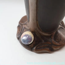 Load image into Gallery viewer, Fabulous LARGE 1900s Antique BRETBY ’Copperette’ Art Nouveau Vase with Jewelled Cabochons - British Ceramics
