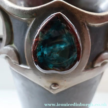 Load image into Gallery viewer, Fabulous LARGE 1900s Antique BRETBY ’Copperette’ Art Nouveau Vase with Jewelled Cabochons - British Ceramics
