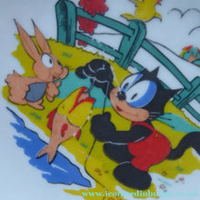 Load image into Gallery viewer, FELIX the CAT Shallow Bowl. RARE Vintage 1960s German Wintering Pottery Dish
