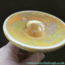 Load image into Gallery viewer, Fine 1930s RUSKIN POTTERY Candlestick with Yellow and Pale Blue Lustre Glazes
