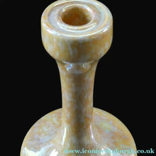Load image into Gallery viewer, Fine 1930s RUSKIN POTTERY Candlestick with Yellow and Pale Blue Lustre Glazes
