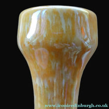 Load image into Gallery viewer, Fine 1930s RUSKIN POTTERY Candlestick with Yellow and Pale Blue Lustre Glazes
