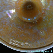 Load image into Gallery viewer, Fine 1930s RUSKIN POTTERY Candlestick with Yellow and Pale Blue Lustre Glazes
