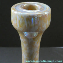 Load image into Gallery viewer, Fine 1930s RUSKIN POTTERY Candlestick with Yellow and Pale Blue Lustre Glazes
