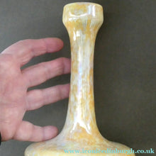 Load image into Gallery viewer, Fine 1930s RUSKIN POTTERY Candlestick with Yellow and Pale Blue Lustre Glazes
