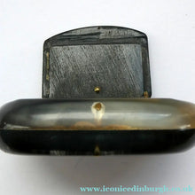 Load image into Gallery viewer, Fine Antique GEORGIAN Scottish Cow Horn Snuff Box with Hinged Lid
