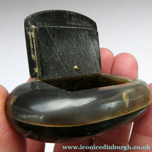 Load image into Gallery viewer, Fine Antique GEORGIAN Scottish Cow Horn Snuff Box with Hinged Lid
