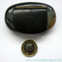 Load image into Gallery viewer, Fine Antique GEORGIAN Scottish Cow Horn Snuff Box with Hinged Lid

