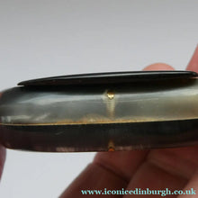 Load image into Gallery viewer, Fine Antique GEORGIAN Scottish Cow Horn Snuff Box with Hinged Lid
