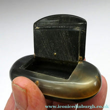 Load image into Gallery viewer, Fine Antique GEORGIAN Scottish Cow Horn Snuff Box with Hinged Lid
