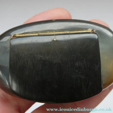 Load image into Gallery viewer, Fine Antique GEORGIAN Scottish Cow Horn Snuff Box with Hinged Lid

