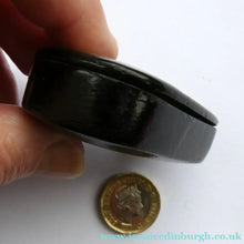 Load image into Gallery viewer, ANTIQUE Snuff Box. Georgian Papier Mache Box with Take a Pinch Mott
